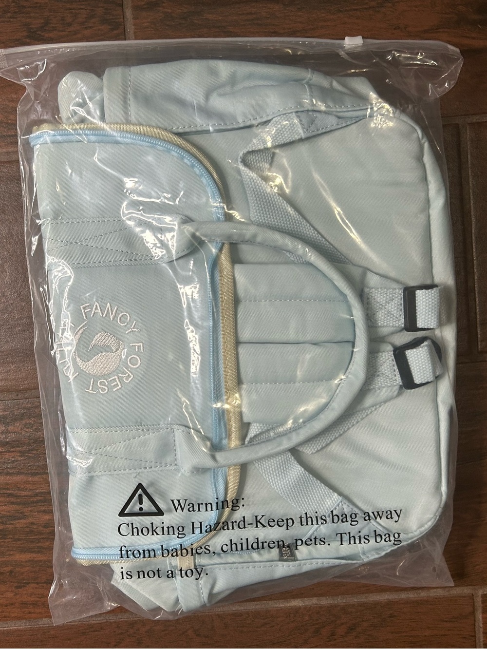 Kalidi Fancy Forest Nylon 17 Liters Light Blue Embroidered Backpack - Picture 3 of 4